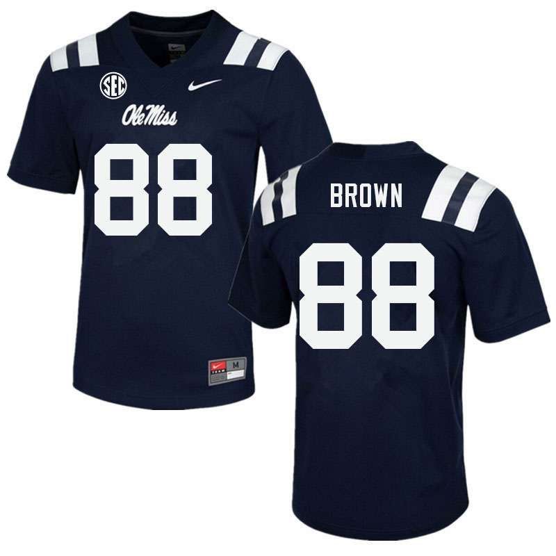 Bralon Brown Ole Miss Rebels NCAA Men's Navy #88 Stitched Limited College Football Jersey AUL7358RQ